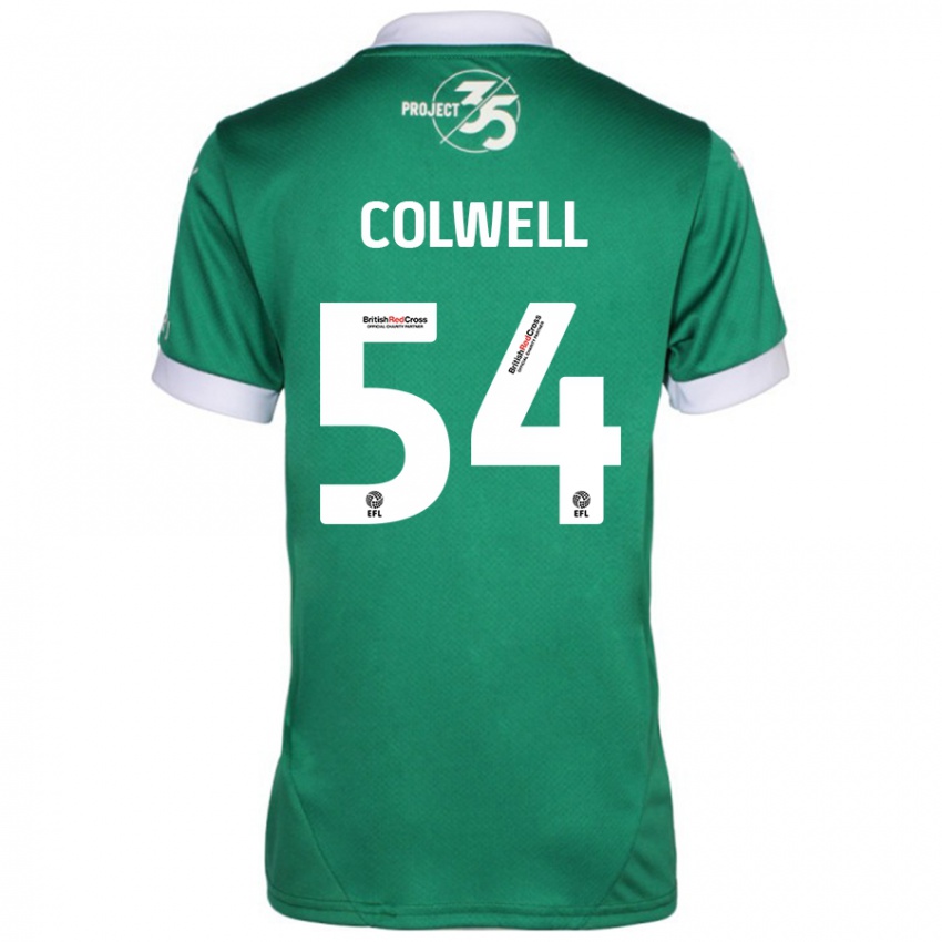 Dětské Lewis Colwell #54 Zelená Bílá Domů Hráčské Dresy 2024/25 Dres