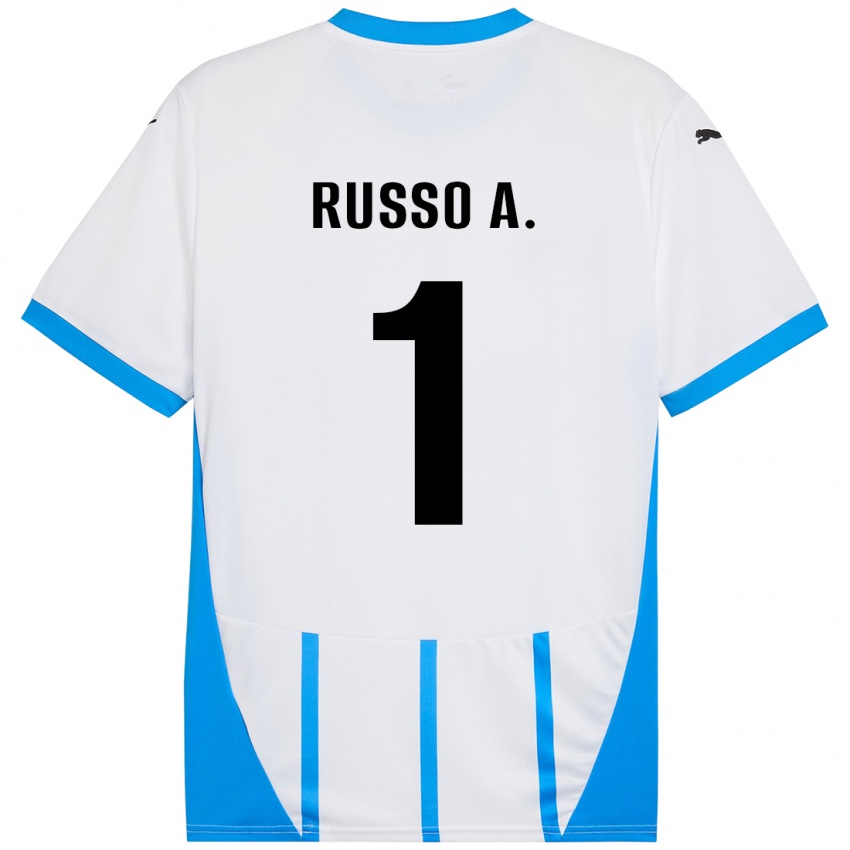 Dětské Alessandro Russo #1 Bílá Modrá Daleko Hráčské Dresy 2024/25 Dres