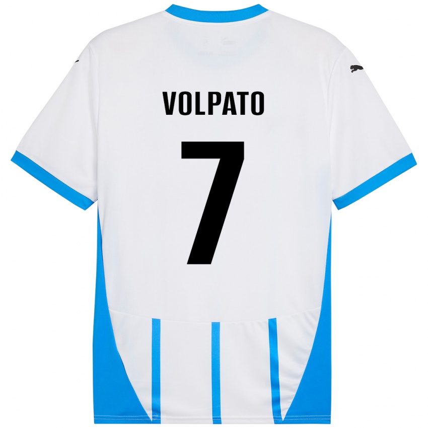 Dětské Cristian Volpato #7 Bílá Modrá Daleko Hráčské Dresy 2024/25 Dres