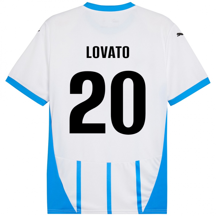 Dětské Matteo Lovato #20 Bílá Modrá Daleko Hráčské Dresy 2024/25 Dres