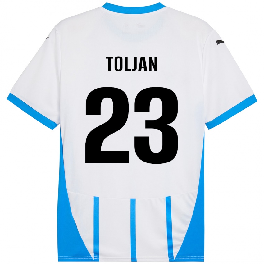 Dětské Jeremy Toljan #23 Bílá Modrá Daleko Hráčské Dresy 2024/25 Dres