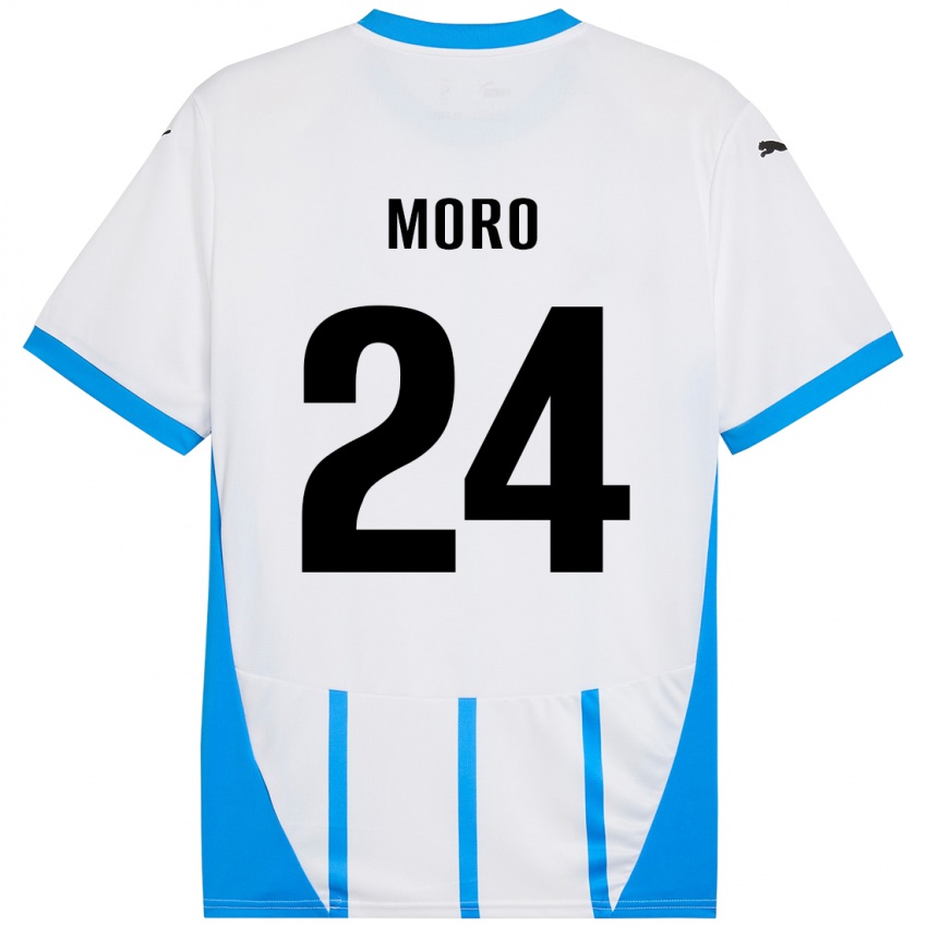 Dětské Luca Moro #24 Bílá Modrá Daleko Hráčské Dresy 2024/25 Dres