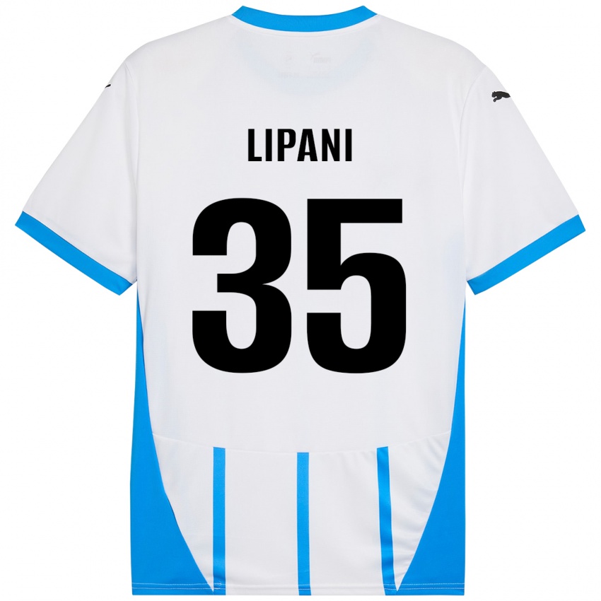 Dětské Luca Lipani #35 Bílá Modrá Daleko Hráčské Dresy 2024/25 Dres