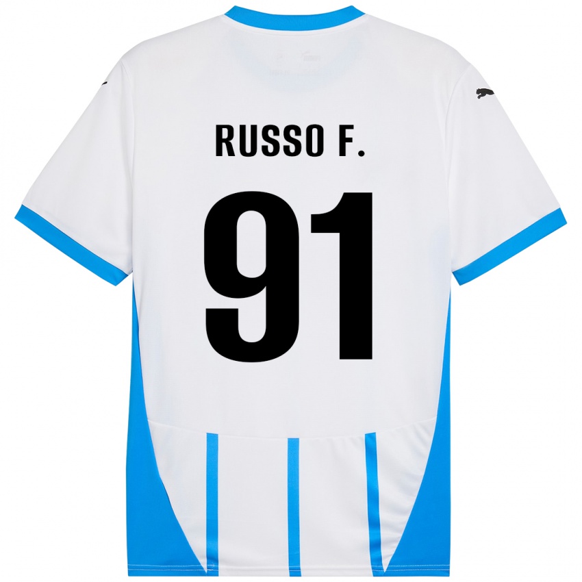 Dětské Flavio Russo #91 Bílá Modrá Daleko Hráčské Dresy 2024/25 Dres