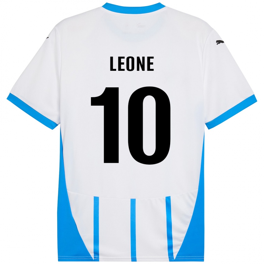 Dětské Kevin Leone #10 Bílá Modrá Daleko Hráčské Dresy 2024/25 Dres