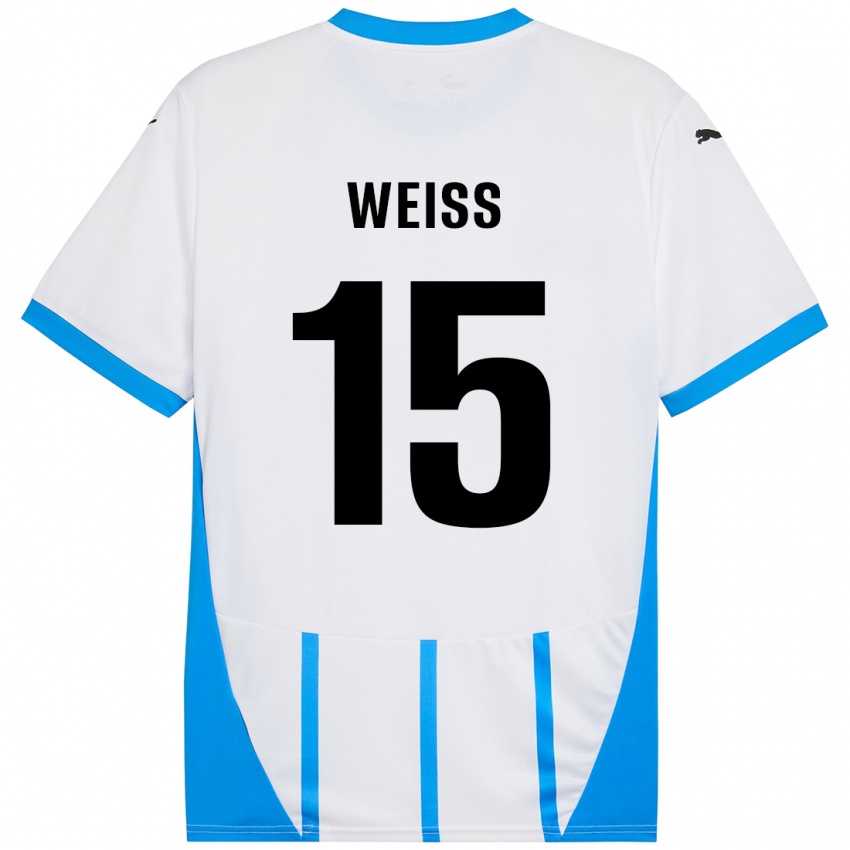 Dětské David Weiss #15 Bílá Modrá Daleko Hráčské Dresy 2024/25 Dres