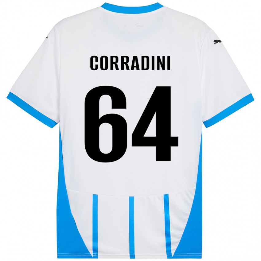 Dětské Francesco Corradini #64 Bílá Modrá Daleko Hráčské Dresy 2024/25 Dres