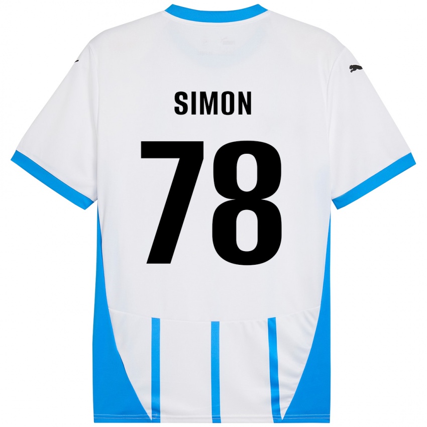 Dětské Bénédicte Simon #78 Bílá Modrá Daleko Hráčské Dresy 2024/25 Dres