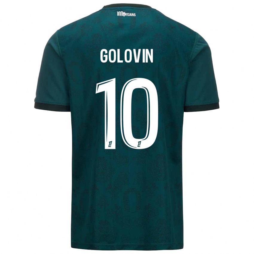 Dětské Aleksandr Golovin #10 Tmavě Zelená Daleko Hráčské Dresy 2024/25 Dres