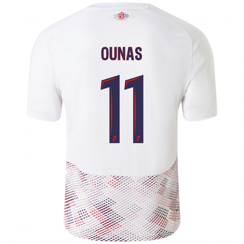 Dětské Adam Ounas #11 Bílá Královská Modrá Daleko Hráčské Dresy 2024/25 Dres