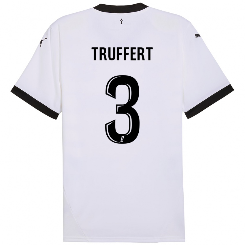 Dětské Adrien Truffert #3 Bílá Černá Daleko Hráčské Dresy 2024/25 Dres