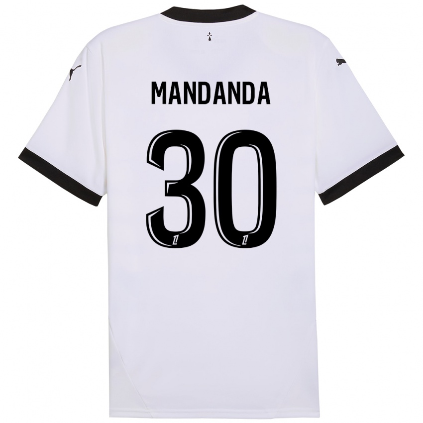 Dětské Steve Mandanda #30 Bílá Černá Daleko Hráčské Dresy 2024/25 Dres