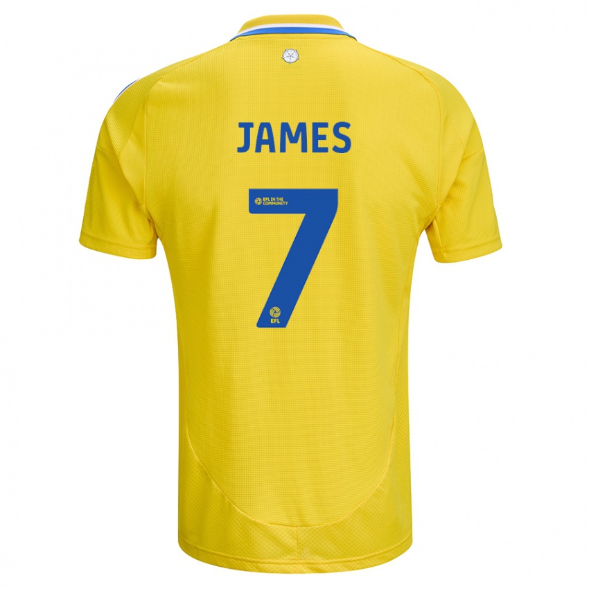 Dětské Daniel James #7 Žlutá Modrá Daleko Hráčské Dresy 2024/25 Dres