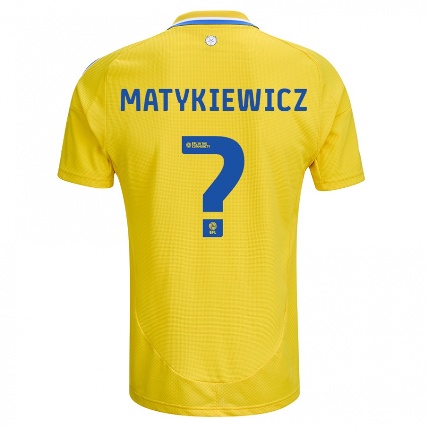 Dětské Luke Matykiewicz #0 Žlutá Modrá Daleko Hráčské Dresy 2024/25 Dres