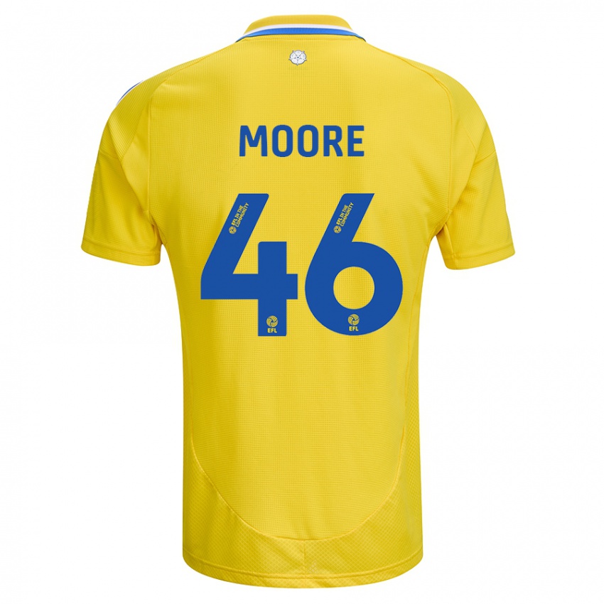 Dětské Kris Moore #46 Žlutá Modrá Daleko Hráčské Dresy 2024/25 Dres