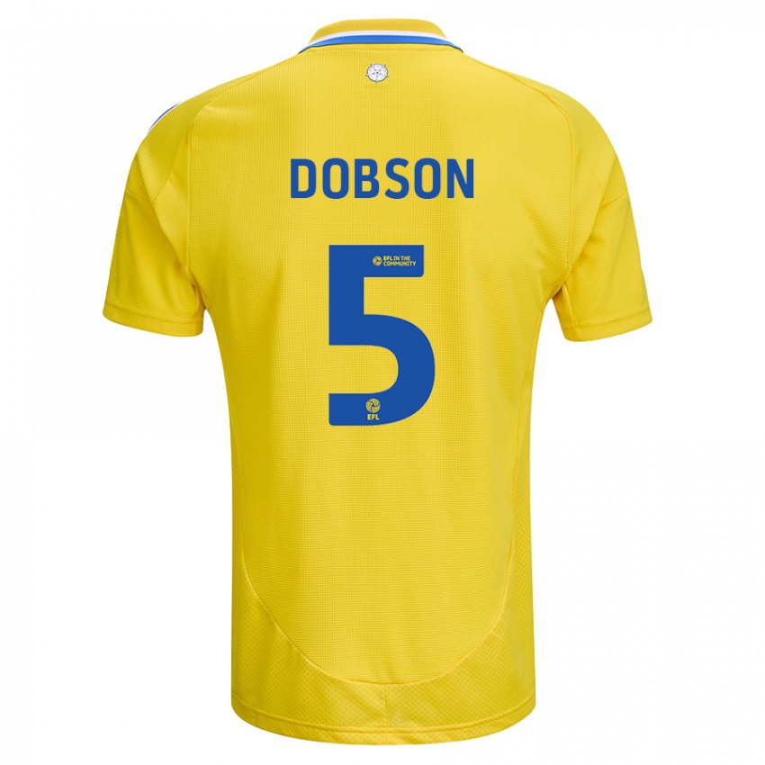 Dětské Ellie Dobson #5 Žlutá Modrá Daleko Hráčské Dresy 2024/25 Dres