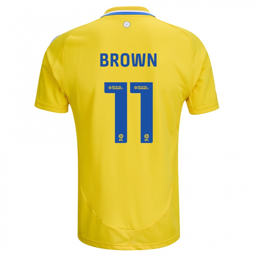 Dětské Abbie Brown #11 Žlutá Modrá Daleko Hráčské Dresy 2024/25 Dres