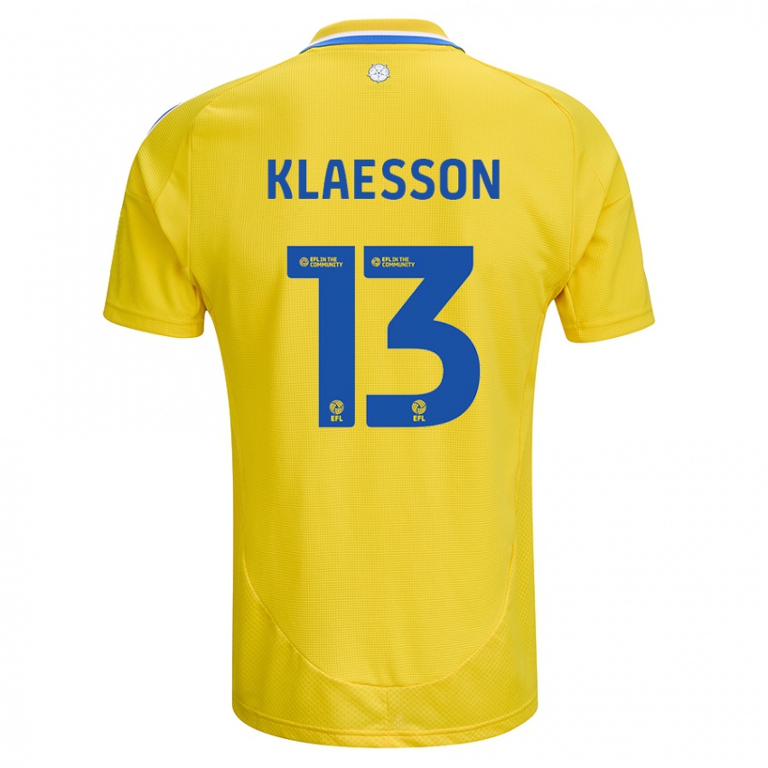 Dětské Kristoffer Klaesson #13 Žlutá Modrá Daleko Hráčské Dresy 2024/25 Dres