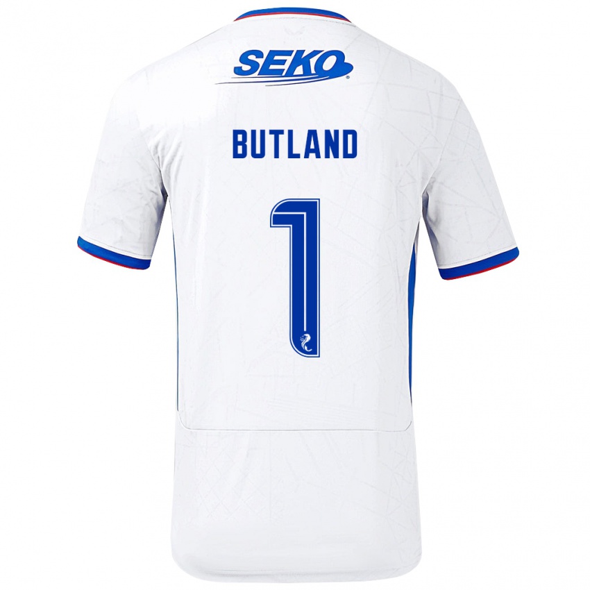 Dětské Jack Butland #1 Bílá Modrá Daleko Hráčské Dresy 2024/25 Dres