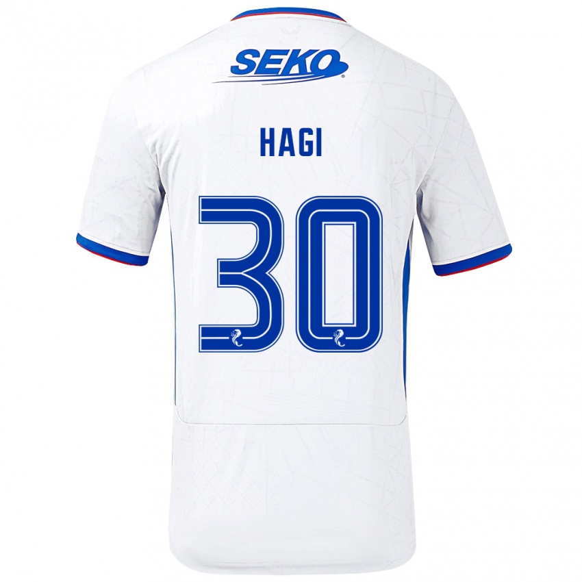 Dětské Ianis Hagi #30 Bílá Modrá Daleko Hráčské Dresy 2024/25 Dres