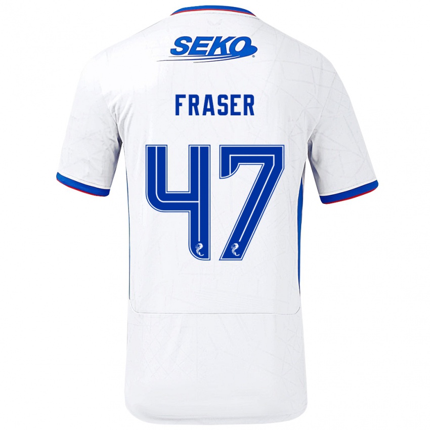 Dětské Robbie Fraser #47 Bílá Modrá Daleko Hráčské Dresy 2024/25 Dres