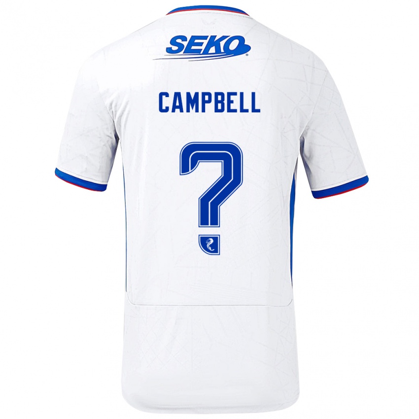 Dětské Connor Campbell #0 Bílá Modrá Daleko Hráčské Dresy 2024/25 Dres