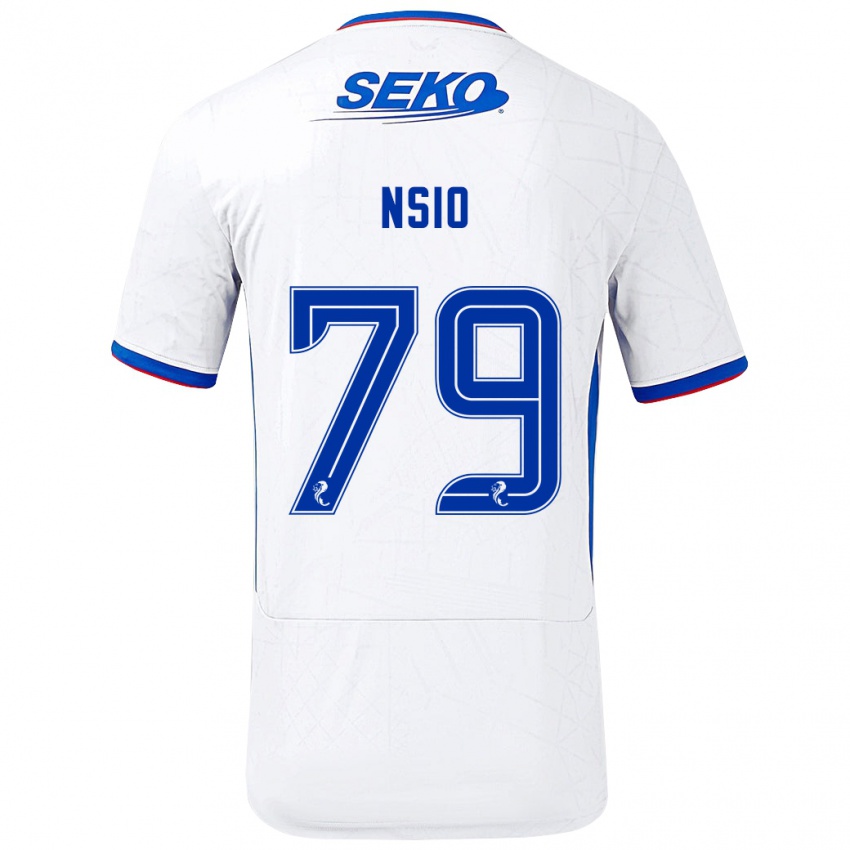 Dětské Paul Nsio #79 Bílá Modrá Daleko Hráčské Dresy 2024/25 Dres