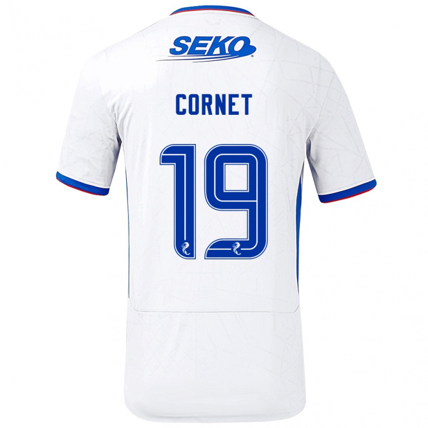 Dětské Chelsea Cornet #19 Bílá Modrá Daleko Hráčské Dresy 2024/25 Dres