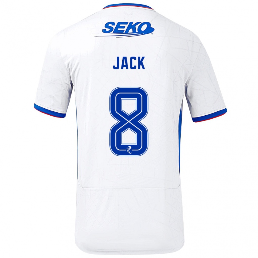 Dětské Ryan Jack #8 Bílá Modrá Daleko Hráčské Dresy 2024/25 Dres