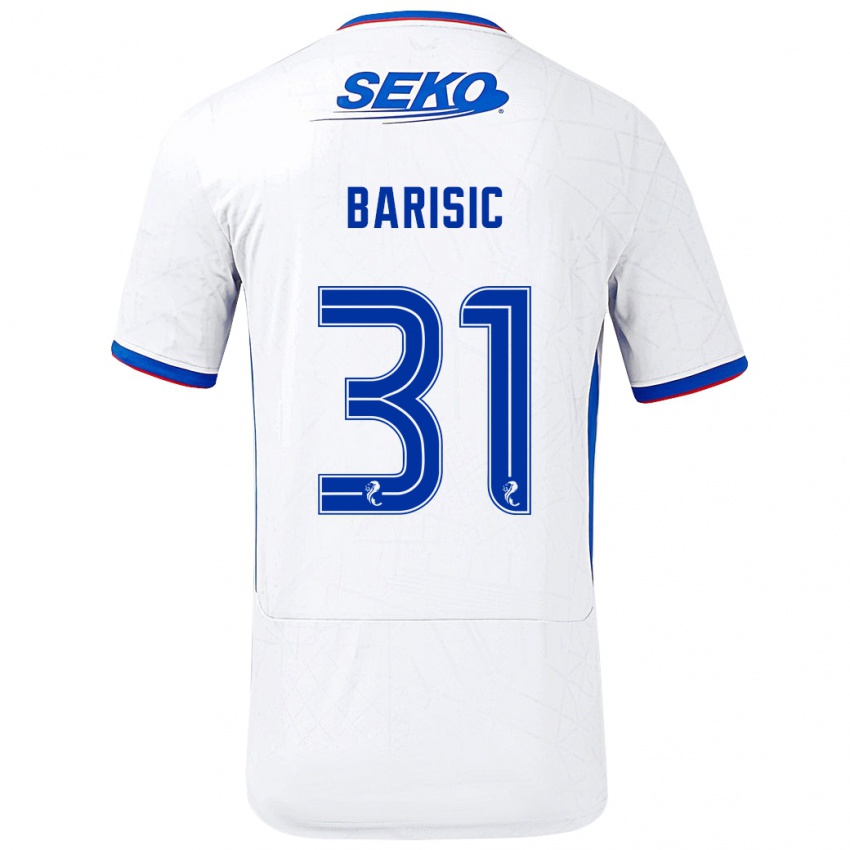 Dětské Borna Barisic #31 Bílá Modrá Daleko Hráčské Dresy 2024/25 Dres