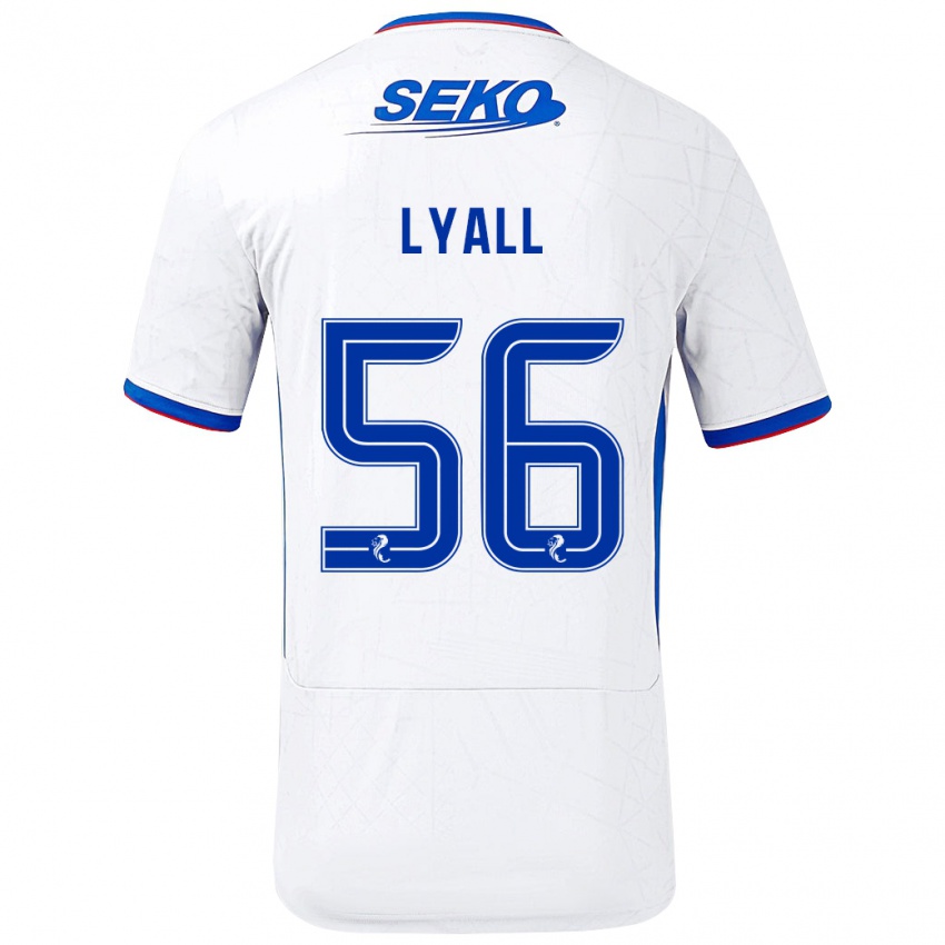 Dětské Arron Lyall #56 Bílá Modrá Daleko Hráčské Dresy 2024/25 Dres