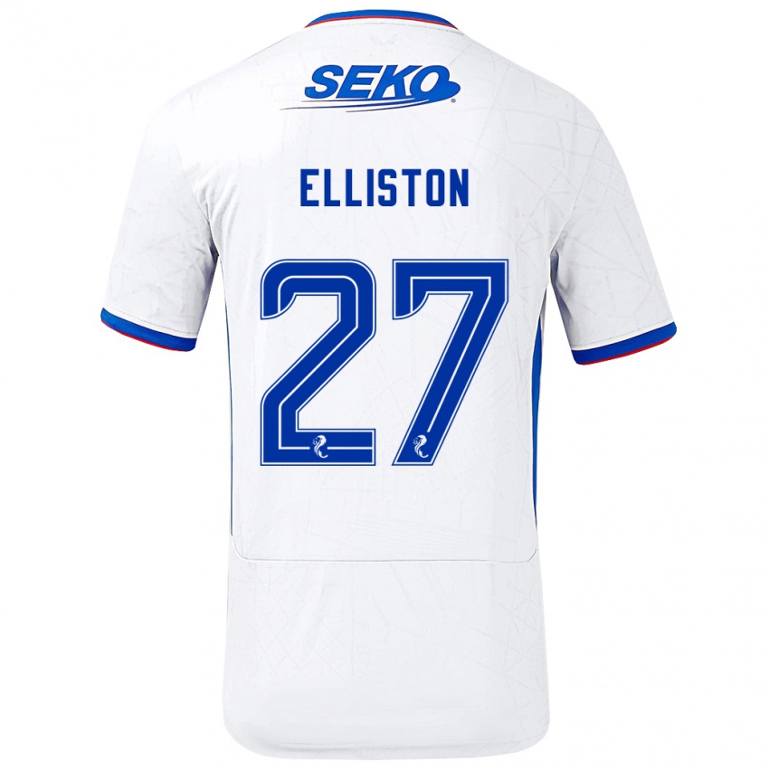 Dětské Maddie Elliston #27 Bílá Modrá Daleko Hráčské Dresy 2024/25 Dres