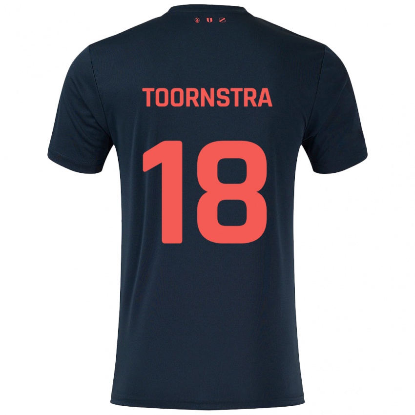 Dětské Jens Toornstra #18 Černá Červená Daleko Hráčské Dresy 2024/25 Dres