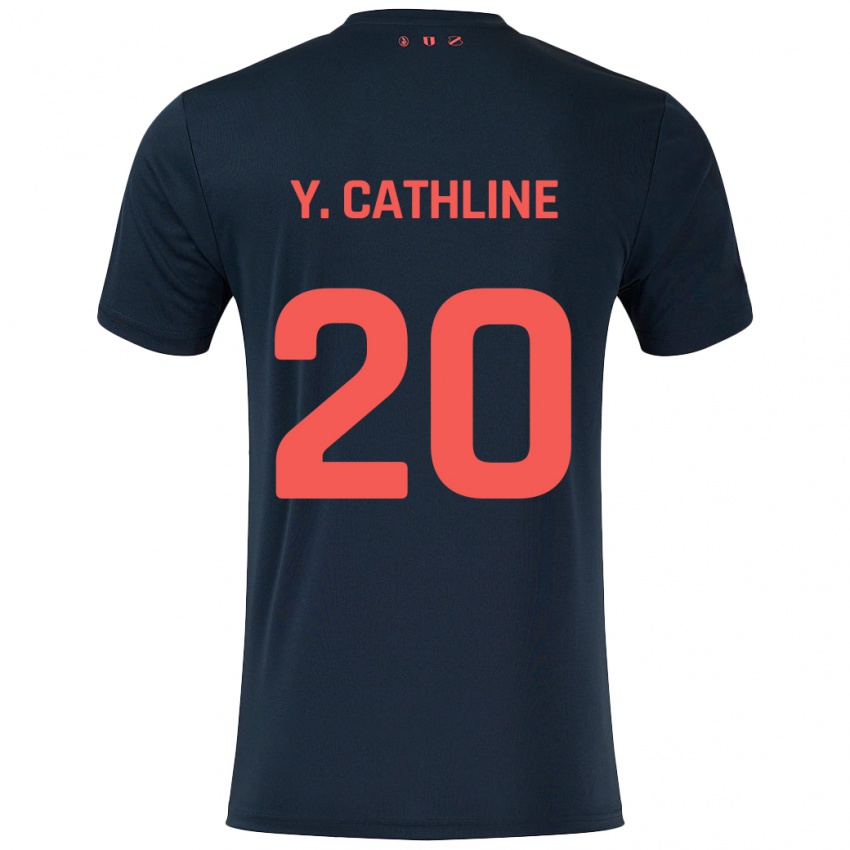 Dětské Yoann Cathline #20 Černá Červená Daleko Hráčské Dresy 2024/25 Dres