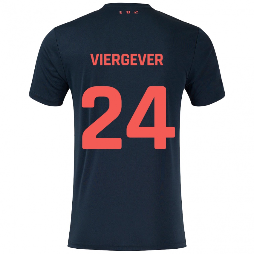 Dětské Nick Viergever #24 Černá Červená Daleko Hráčské Dresy 2024/25 Dres