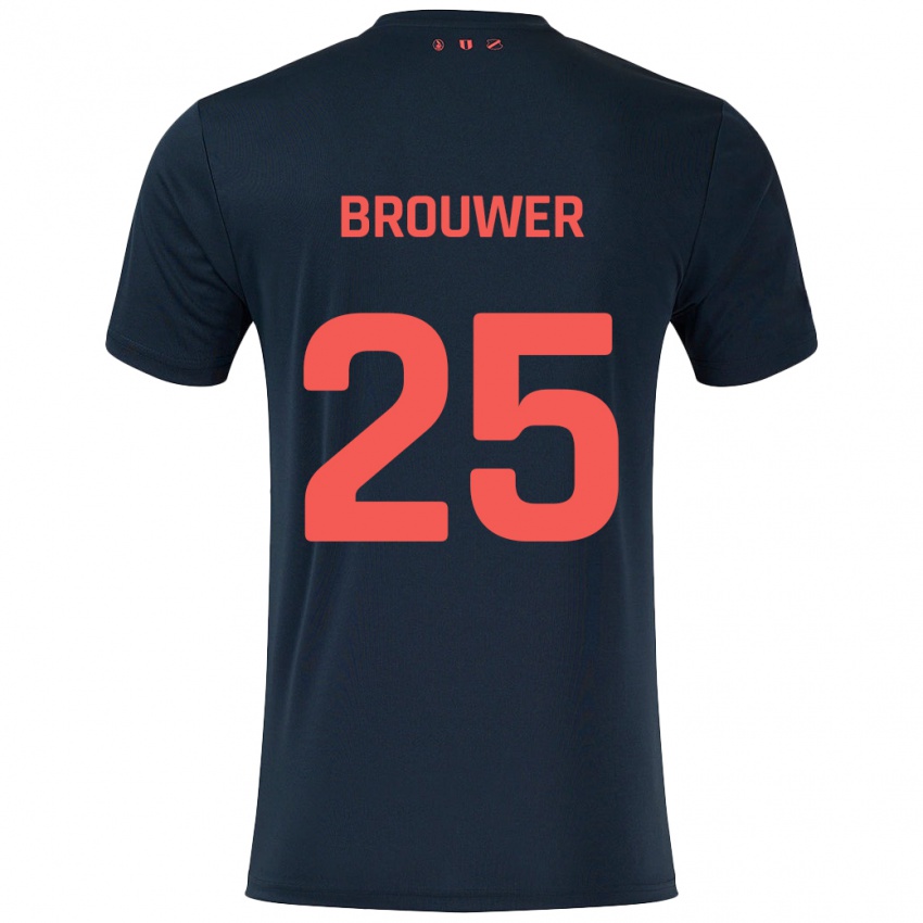 Dětské Michael Brouwer #25 Černá Červená Daleko Hráčské Dresy 2024/25 Dres