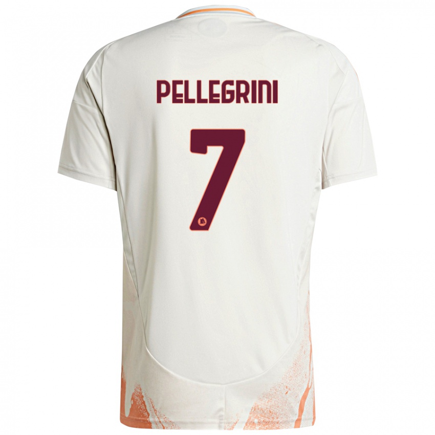 Dětské Lorenzo Pellegrini #7 Krémová Bílá Oranžová Daleko Hráčské Dresy 2024/25 Dres