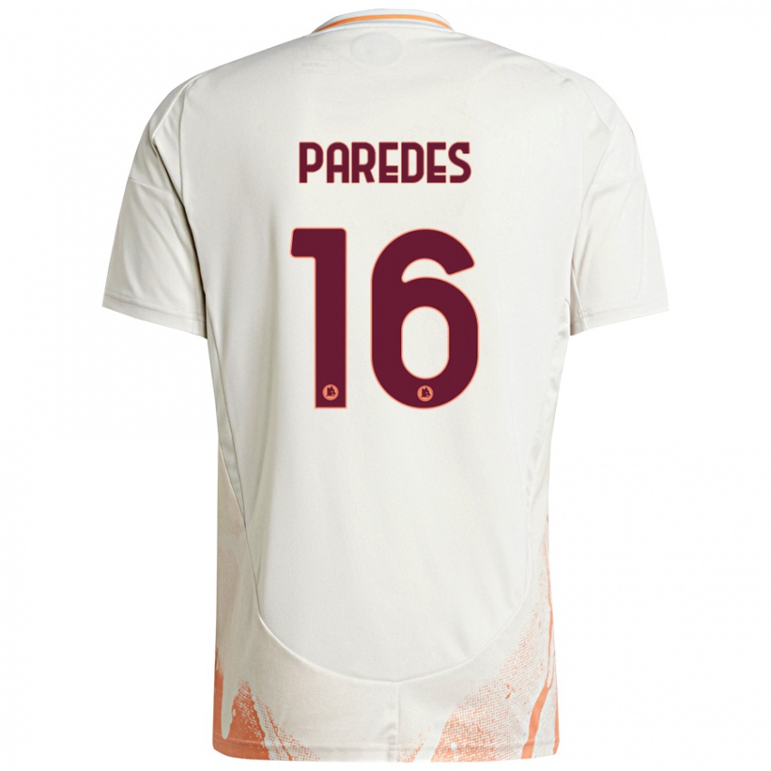 Dětské Leandro Paredes #16 Krémová Bílá Oranžová Daleko Hráčské Dresy 2024/25 Dres