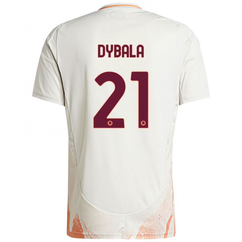 Dětské Paulo Dybala #21 Krémová Bílá Oranžová Daleko Hráčské Dresy 2024/25 Dres