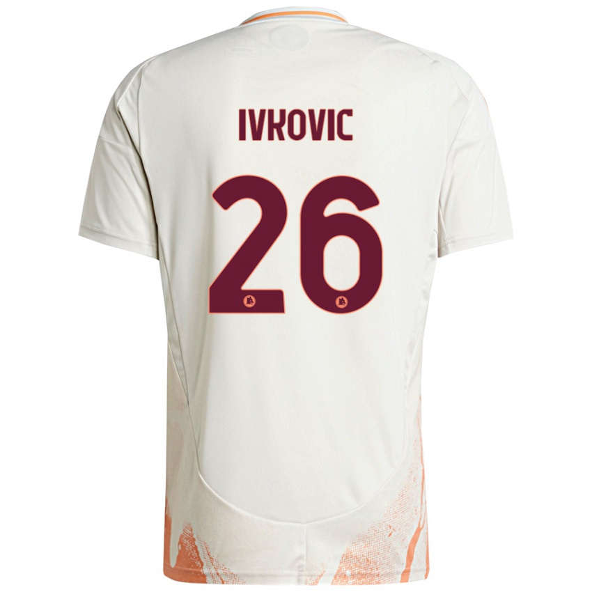 Dětské Mate Ivkovic #26 Krémová Bílá Oranžová Daleko Hráčské Dresy 2024/25 Dres