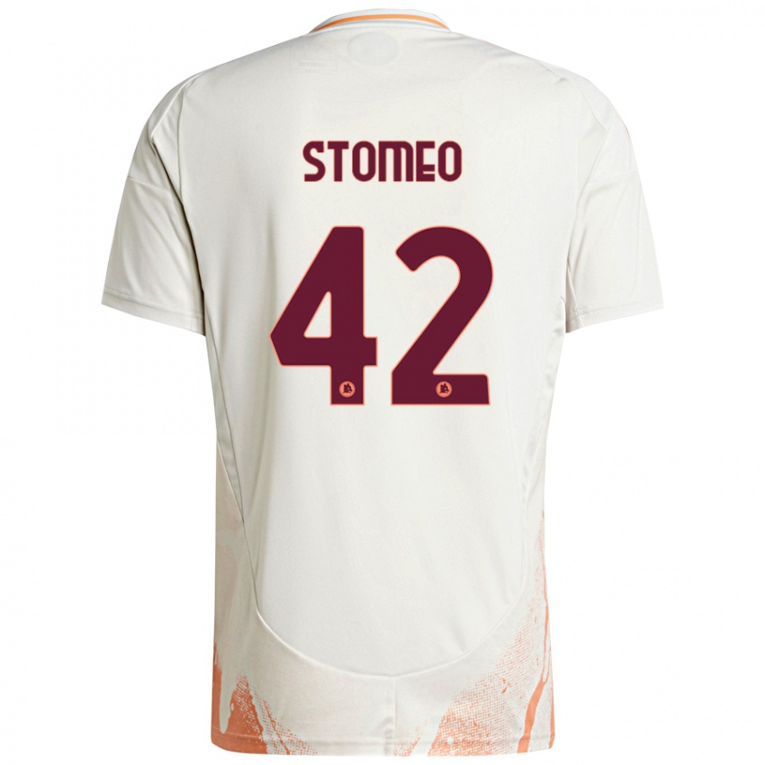 Dětské Giorgio Stomeo #42 Krémová Bílá Oranžová Daleko Hráčské Dresy 2024/25 Dres