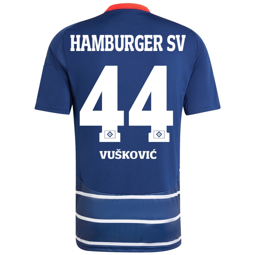 Dětské Mario Vuskovic #44 Tmavě Modrá Daleko Hráčské Dresy 2024/25 Dres