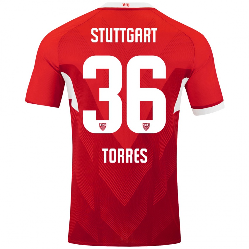 Dětské Yohann Torres #36 Červená Bílá Daleko Hráčské Dresy 2024/25 Dres