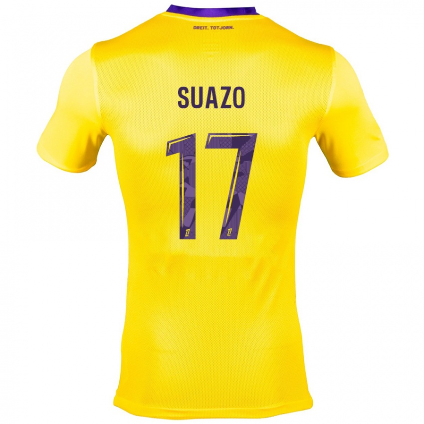 Dětské Gabriel Suazo #17 Žlutá Fialová Daleko Hráčské Dresy 2024/25 Dres