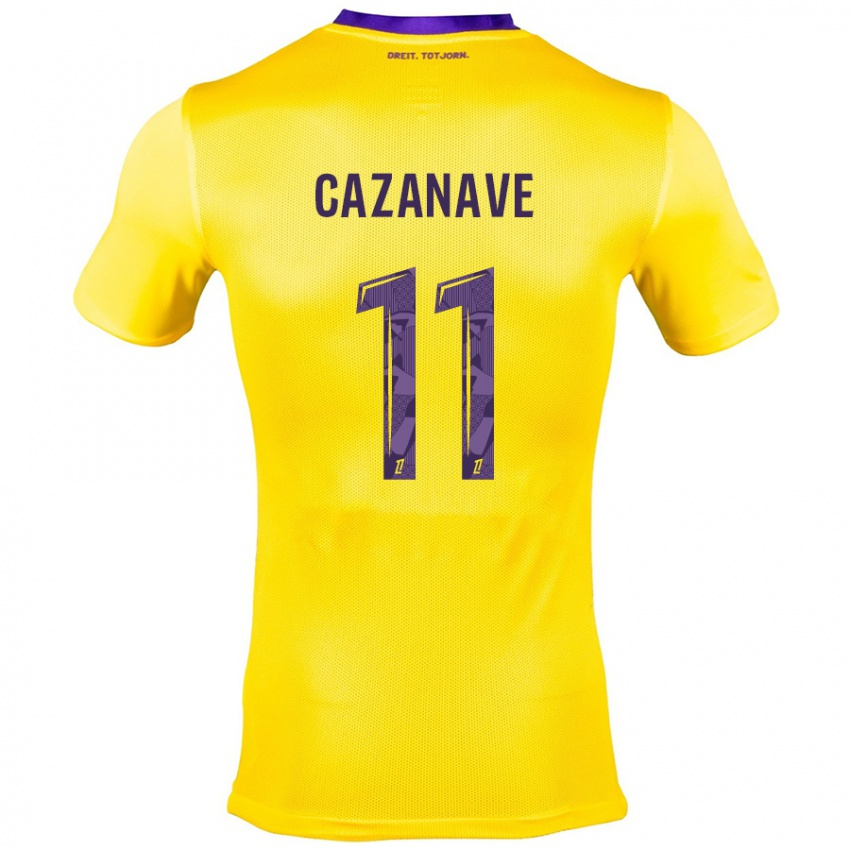 Dětské Julie Cazanave #11 Žlutá Fialová Daleko Hráčské Dresy 2024/25 Dres