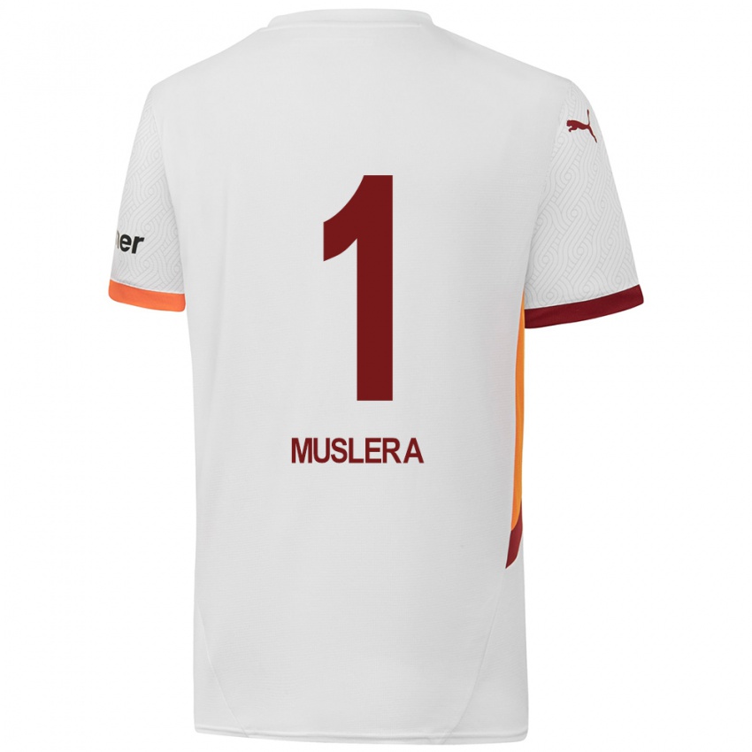 Dětské Fernando Muslera #1 Bílá Žlutá Červená Daleko Hráčské Dresy 2024/25 Dres