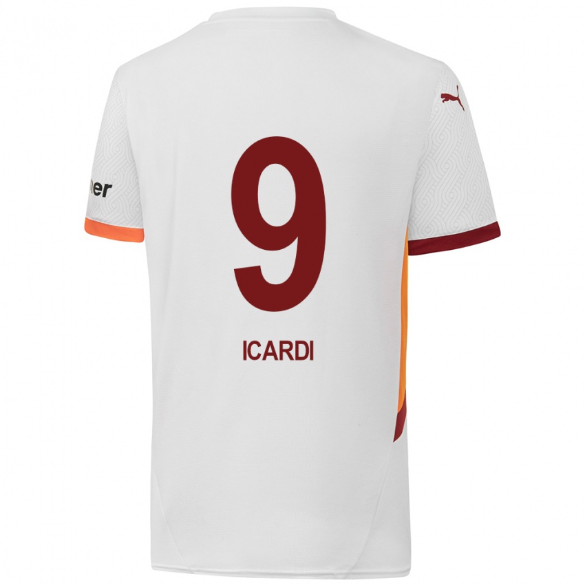 Dětské Mauro Icardi #9 Bílá Žlutá Červená Daleko Hráčské Dresy 2024/25 Dres