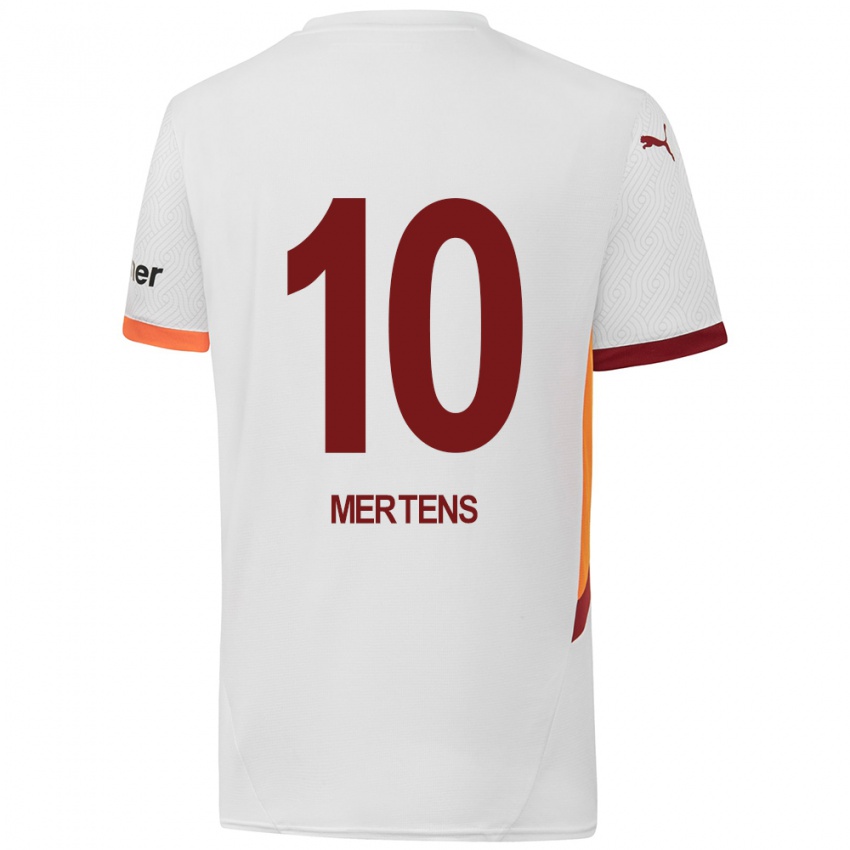 Dětské Dries Mertens #10 Bílá Žlutá Červená Daleko Hráčské Dresy 2024/25 Dres