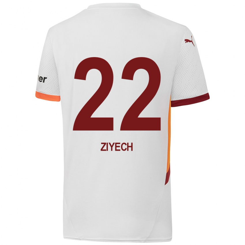 Dětské Hakim Ziyech #22 Bílá Žlutá Červená Daleko Hráčské Dresy 2024/25 Dres