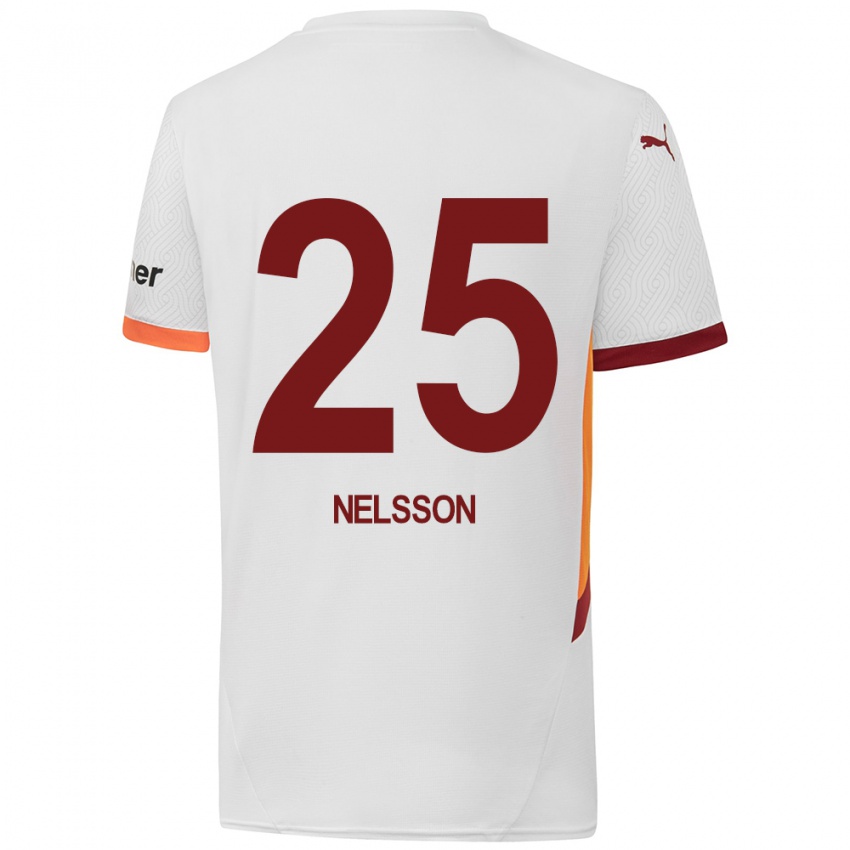 Dětské Victor Nelsson #25 Bílá Žlutá Červená Daleko Hráčské Dresy 2024/25 Dres